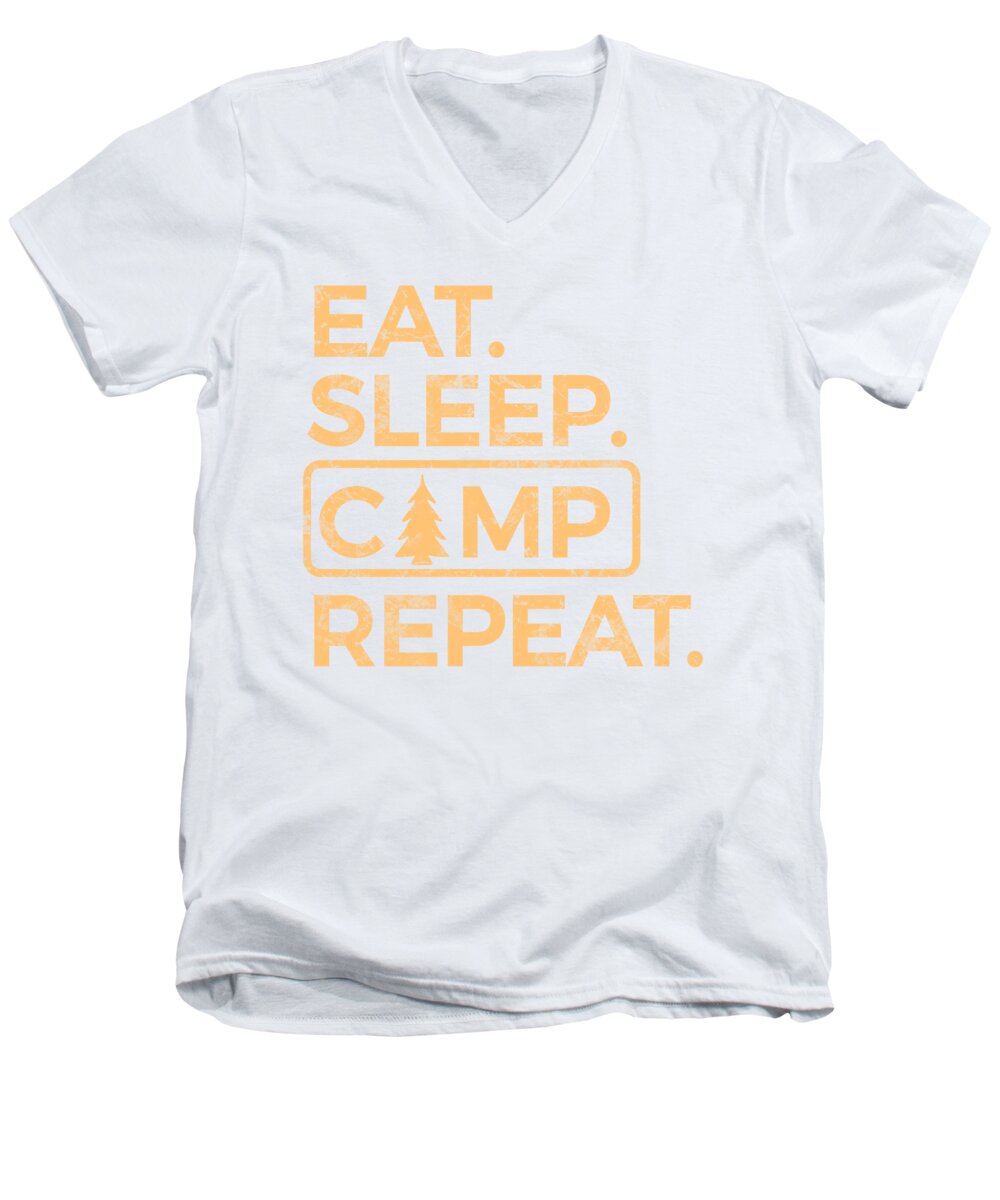 Eat Sleep Camp Repeat - Men's V-Neck T-Shirt