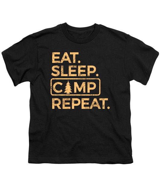 Eat Sleep Camp Repeat - Youth T-Shirt