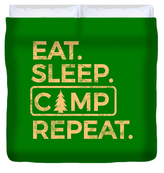 Eat Sleep Camp Repeat - Duvet Cover