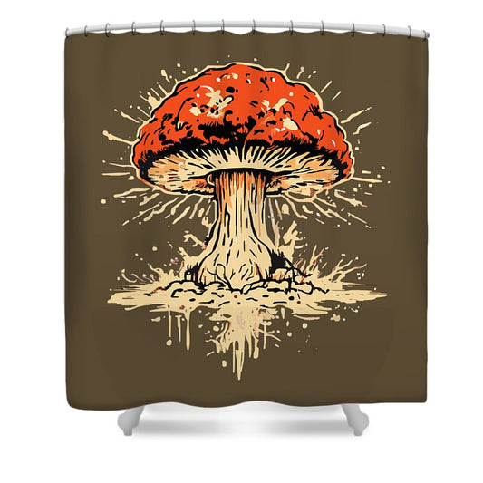 Explosive Mushroom - Shower Curtain
