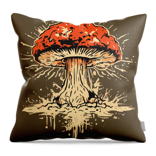 Explosive Mushroom - Throw Pillow