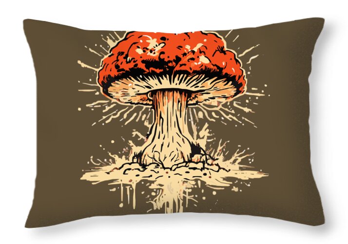 Explosive Mushroom - Throw Pillow