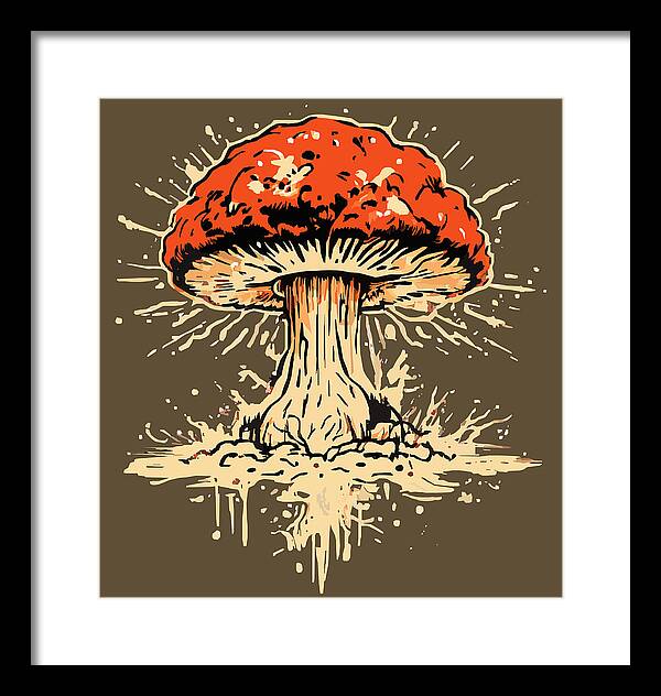 Explosive Mushroom - Framed Print