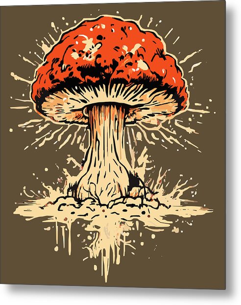 Explosive Mushroom - Metal Print
