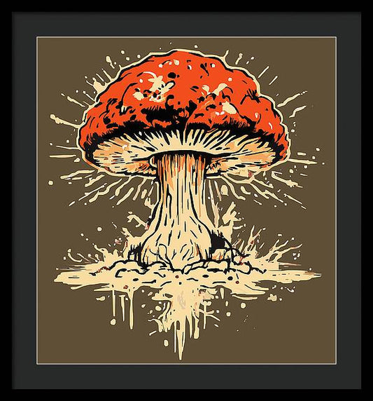 Explosive Mushroom - Framed Print