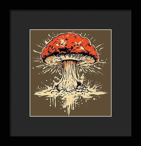 Explosive Mushroom - Framed Print