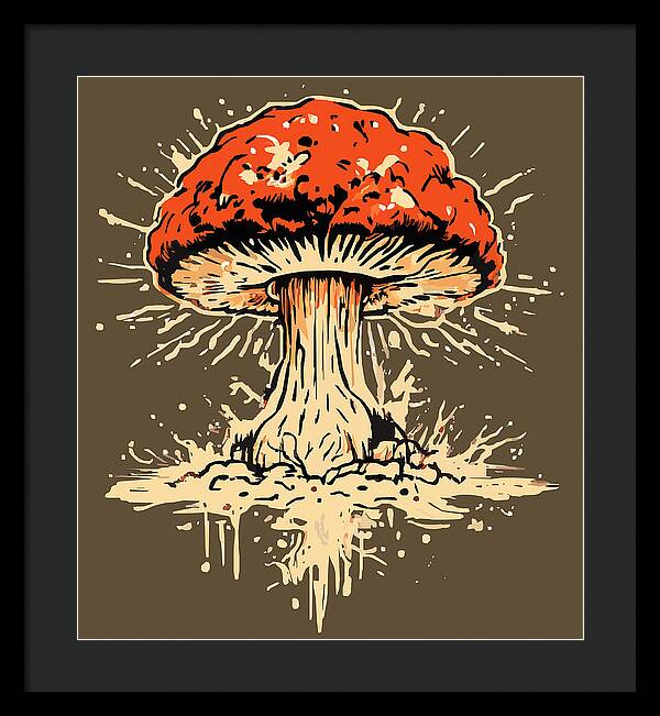 Explosive Mushroom - Framed Print