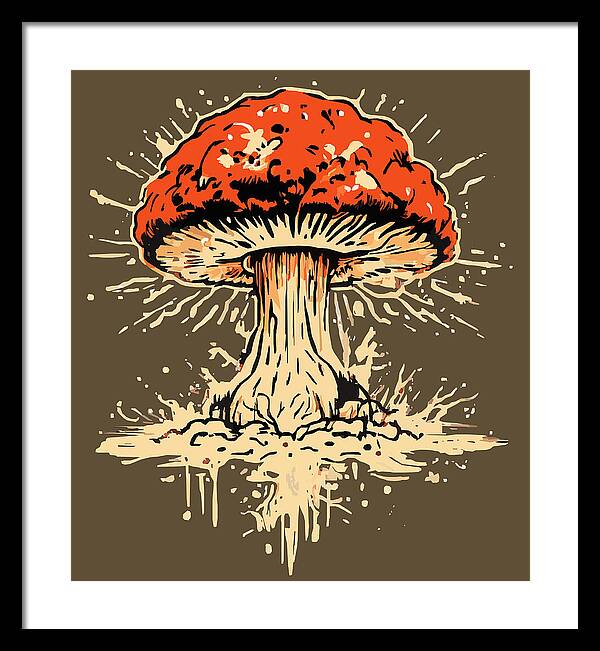 Explosive Mushroom - Framed Print