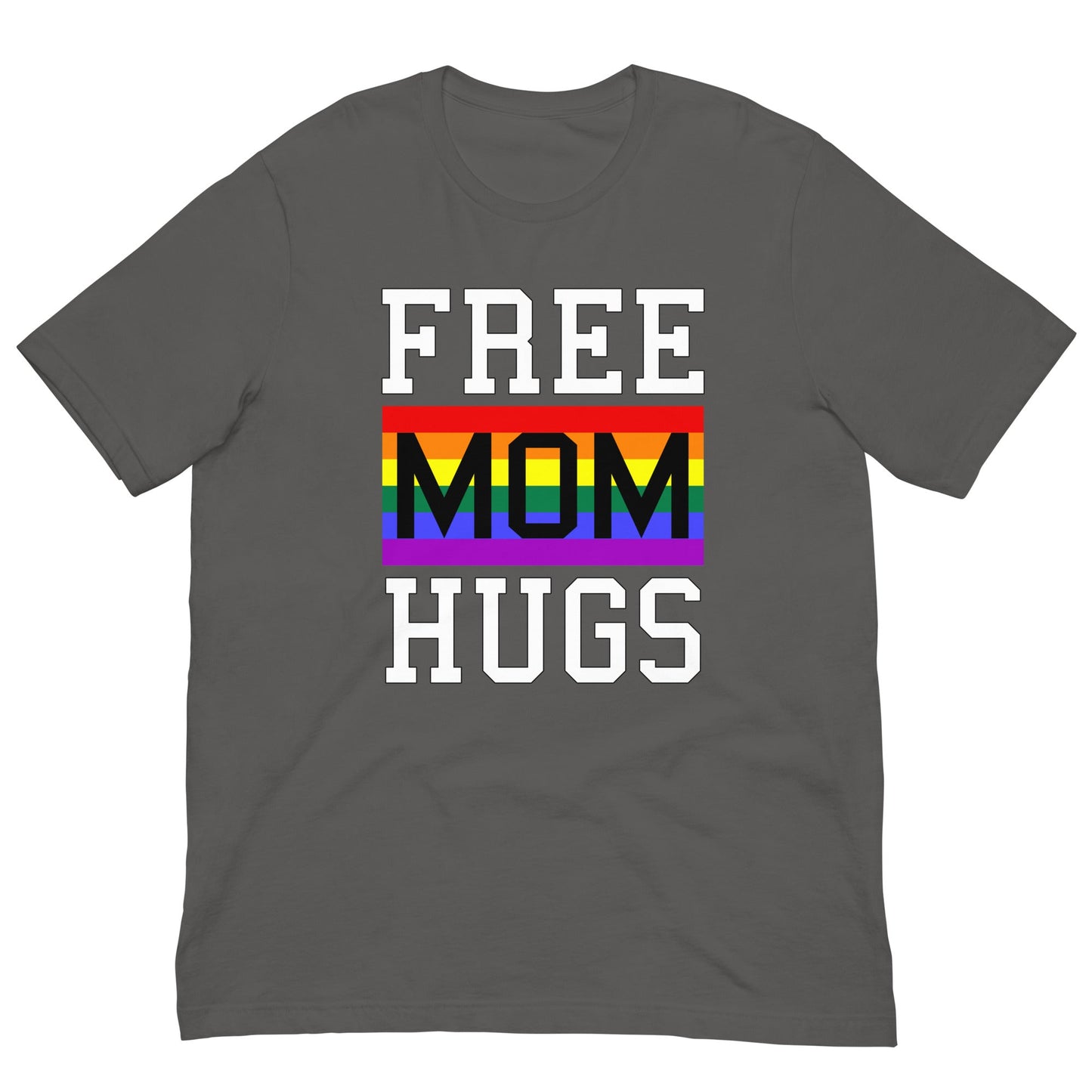 Free Mom Hugs LGBT Pride Rainbow Flag T-shirt Asphalt / S