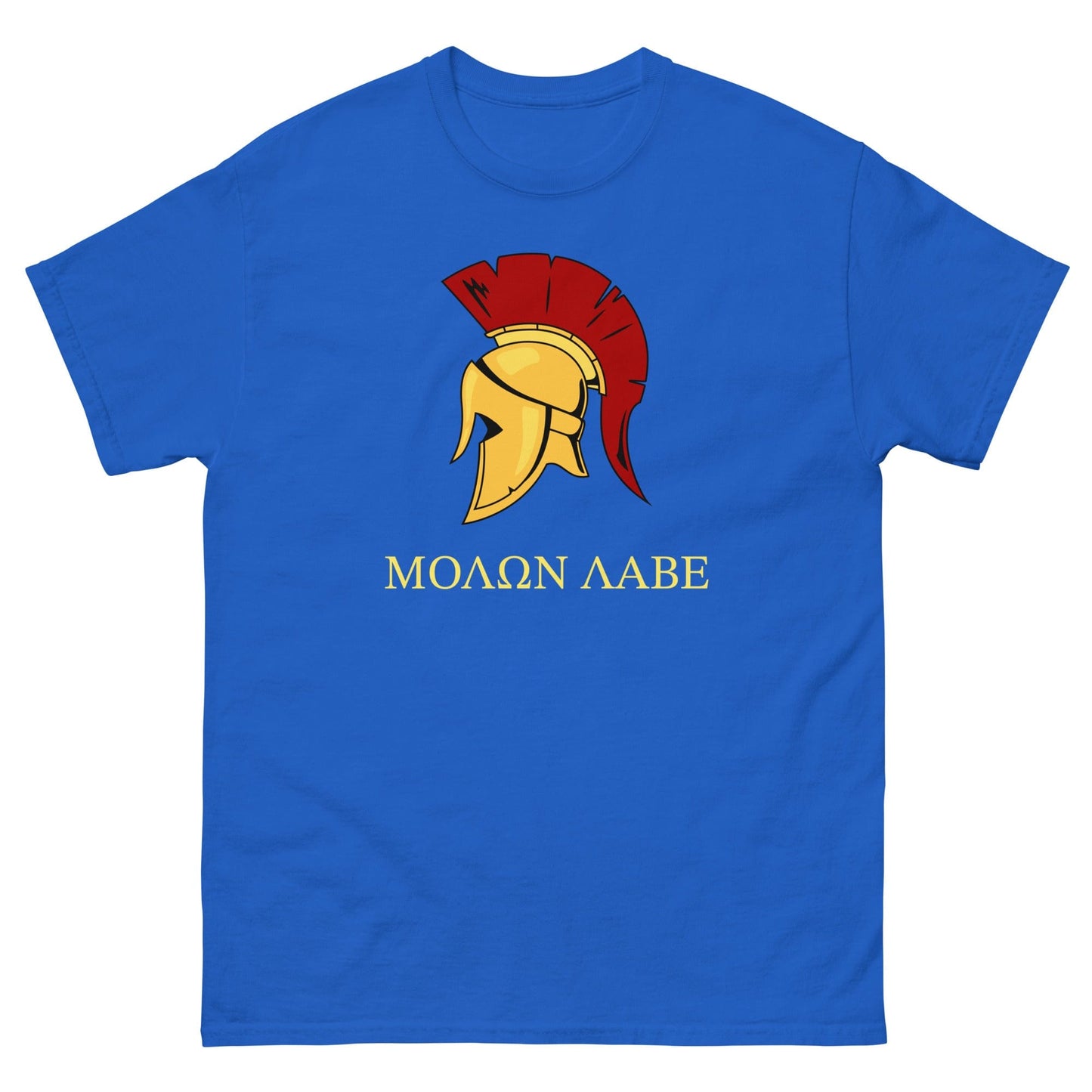 Gold Spartan Helmet T-shirt Royal / S
