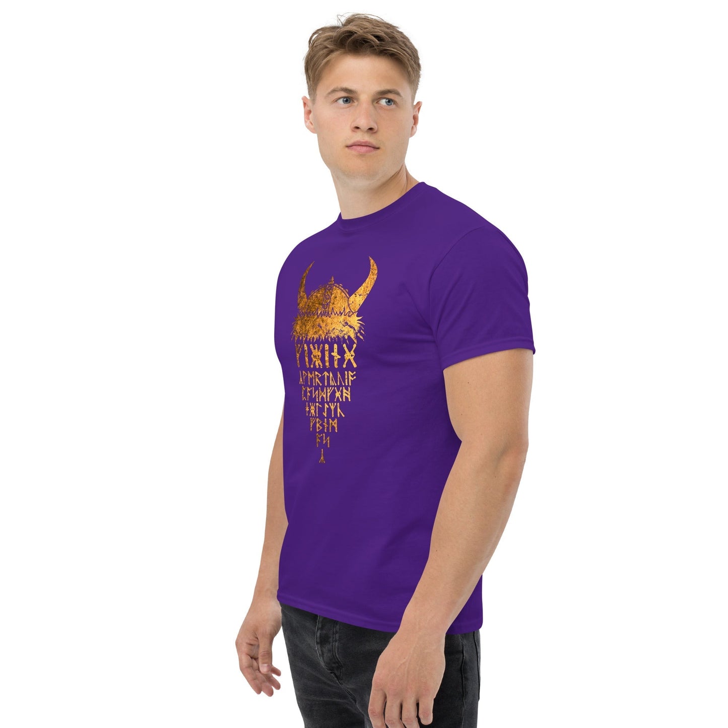 Scar Design T shirt Gold Viking Helmet T-shirt