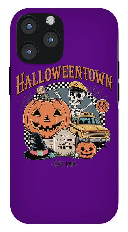 Halloween Town Taxi Stop - Phone Case