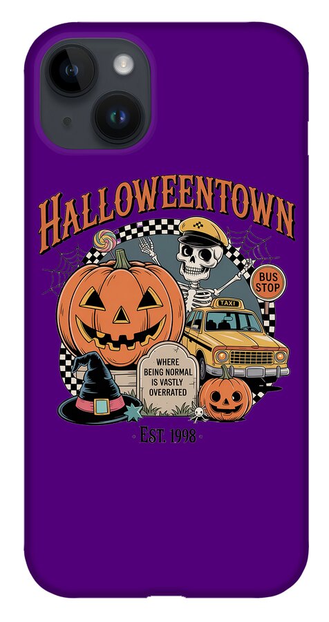 Halloween Town Taxi Stop - Phone Case