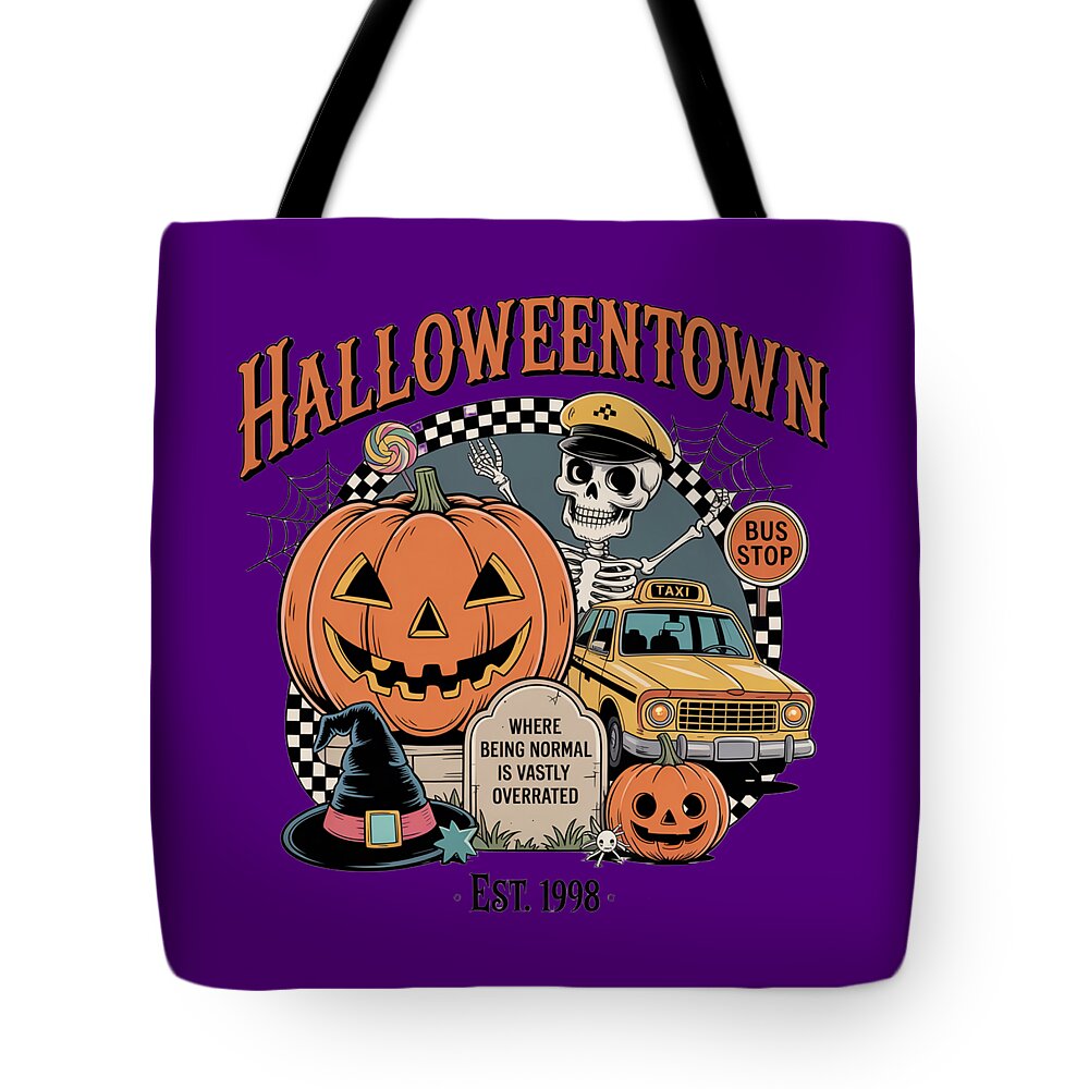 Halloween Town Taxi Stop - Tote Bag