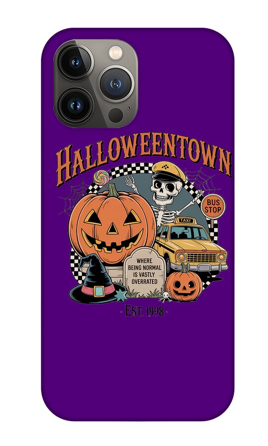Halloween Town Taxi Stop - Phone Case