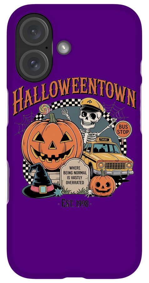 Halloween Town Taxi Stop - Phone Case