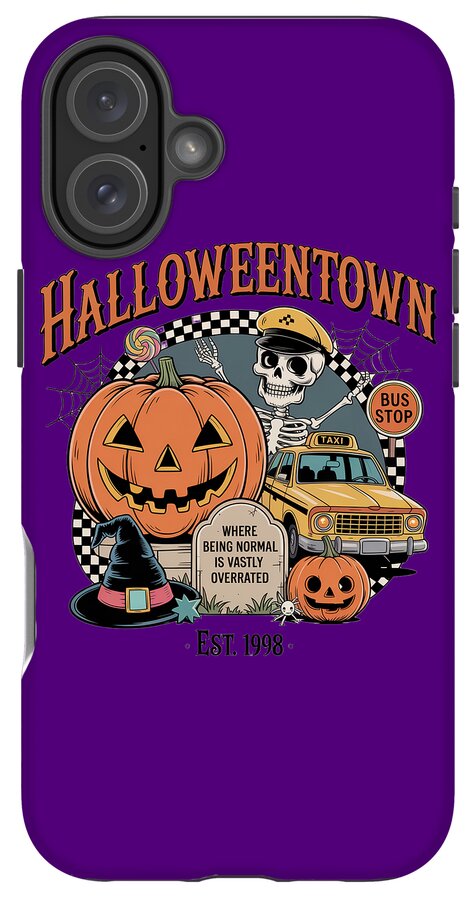 Halloween Town Taxi Stop - Phone Case