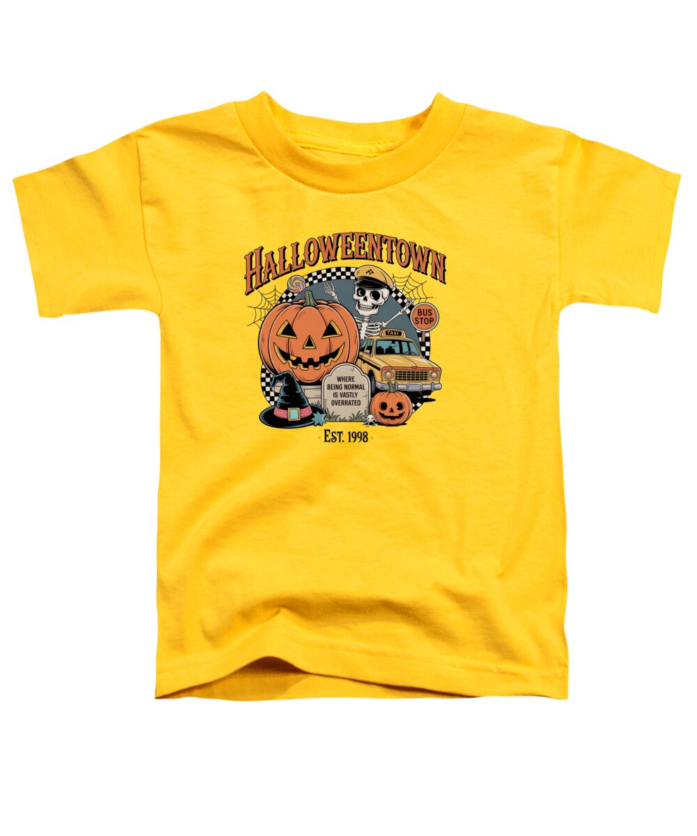 Halloween Town Taxi Stop - Toddler T-Shirt