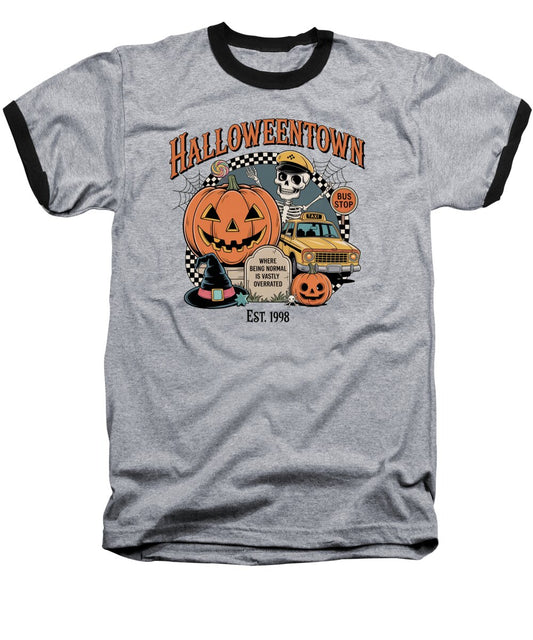 Halloween Town Taxi Stop - Baseball T-Shirt