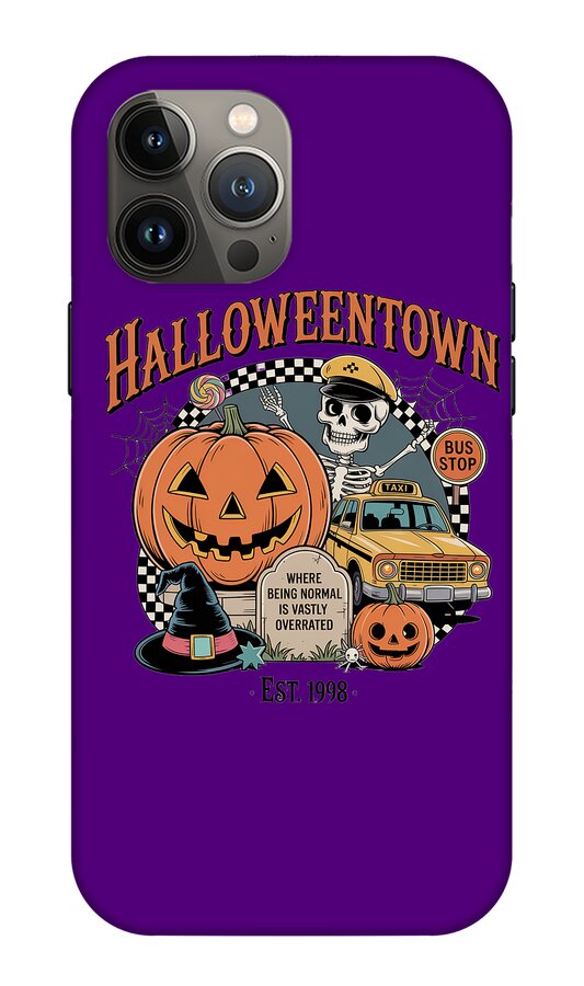 Halloween Town Taxi Stop - Phone Case