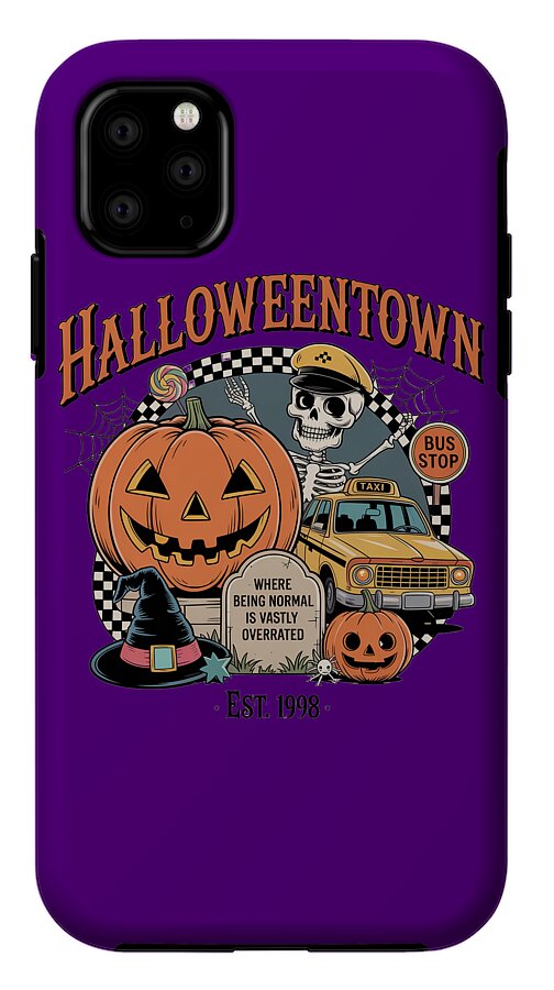 Halloween Town Taxi Stop - Phone Case