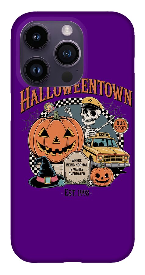 Halloween Town Taxi Stop - Phone Case