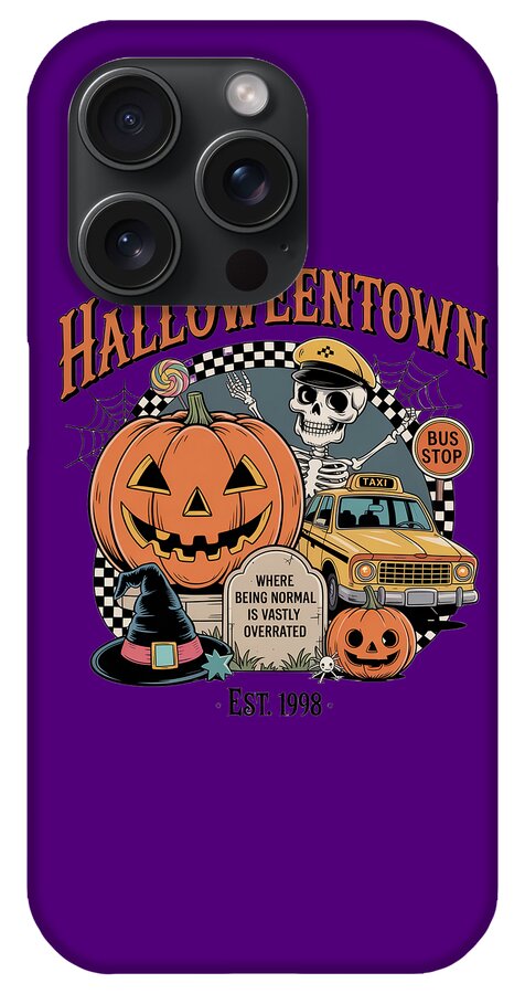 Halloween Town Taxi Stop - Phone Case