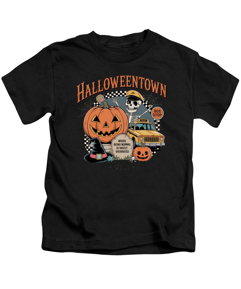 Halloween Town Taxi Stop - Kids T-Shirt