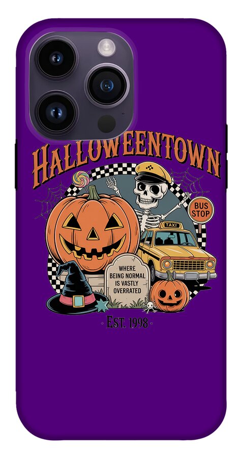 Halloween Town Taxi Stop - Phone Case