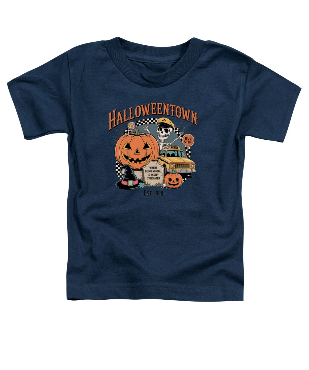 Halloween Town Taxi Stop - Toddler T-Shirt