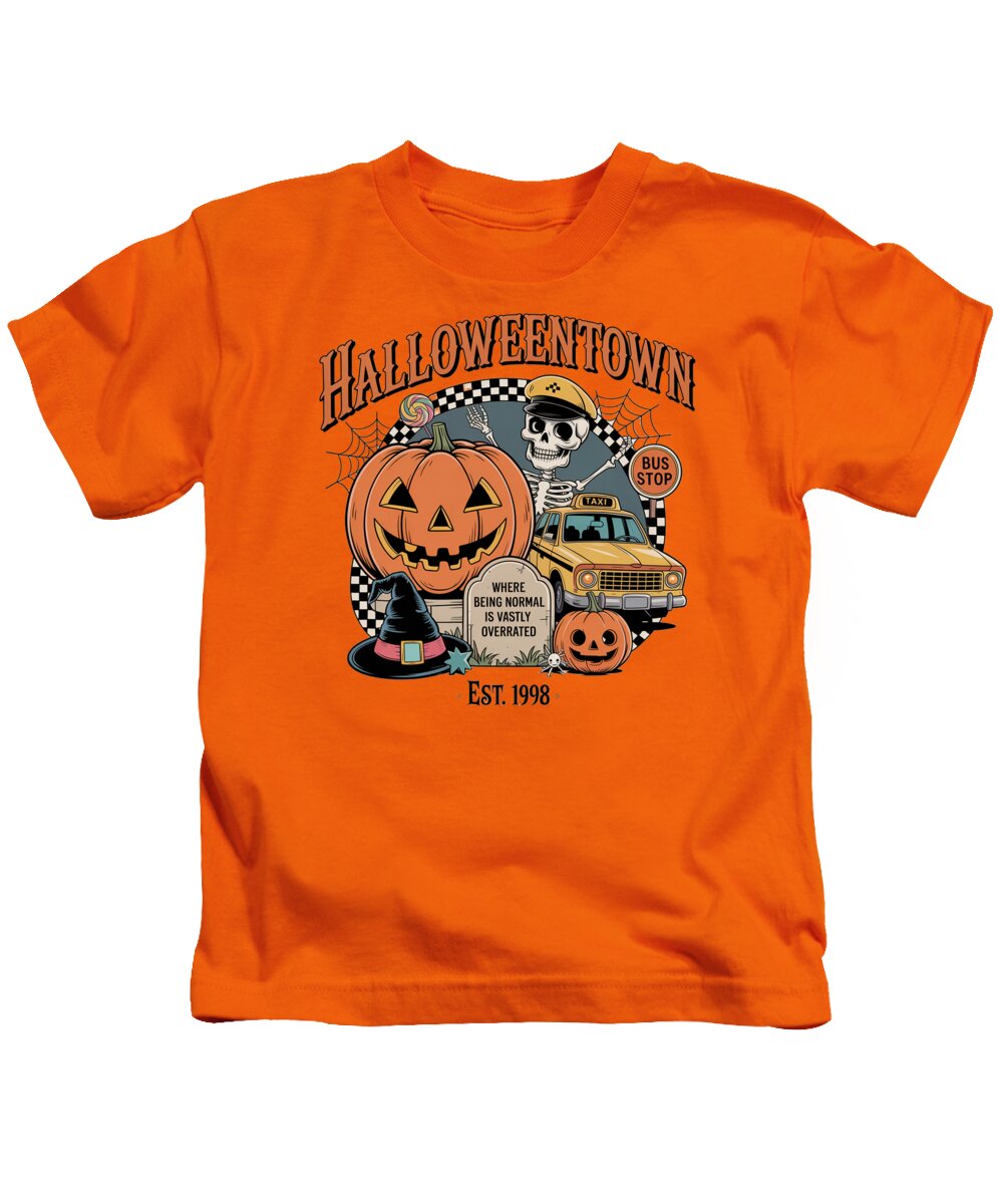 Halloween Town Taxi Stop - Kids T-Shirt