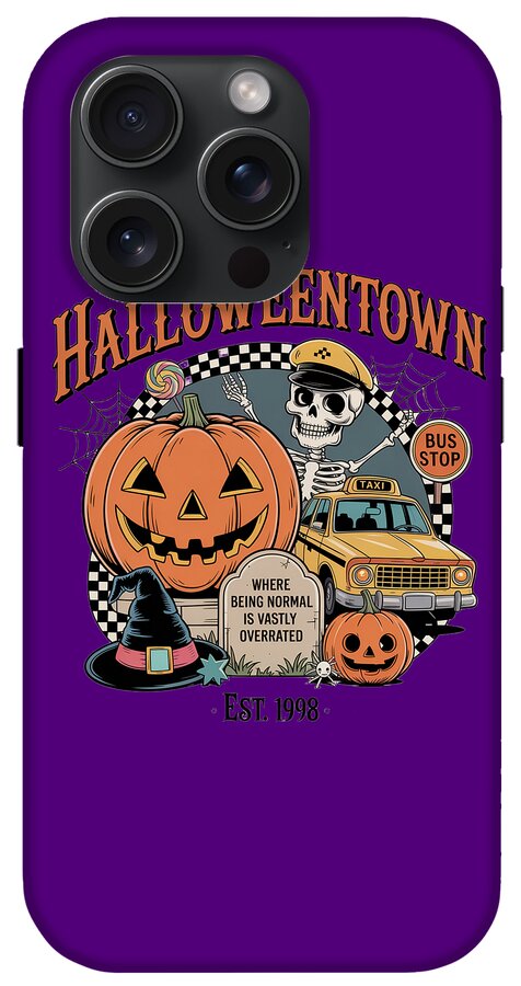 Halloween Town Taxi Stop - Phone Case