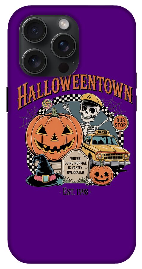 Halloween Town Taxi Stop - Phone Case