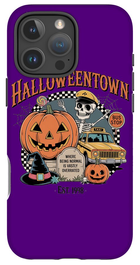 Halloween Town Taxi Stop - Phone Case