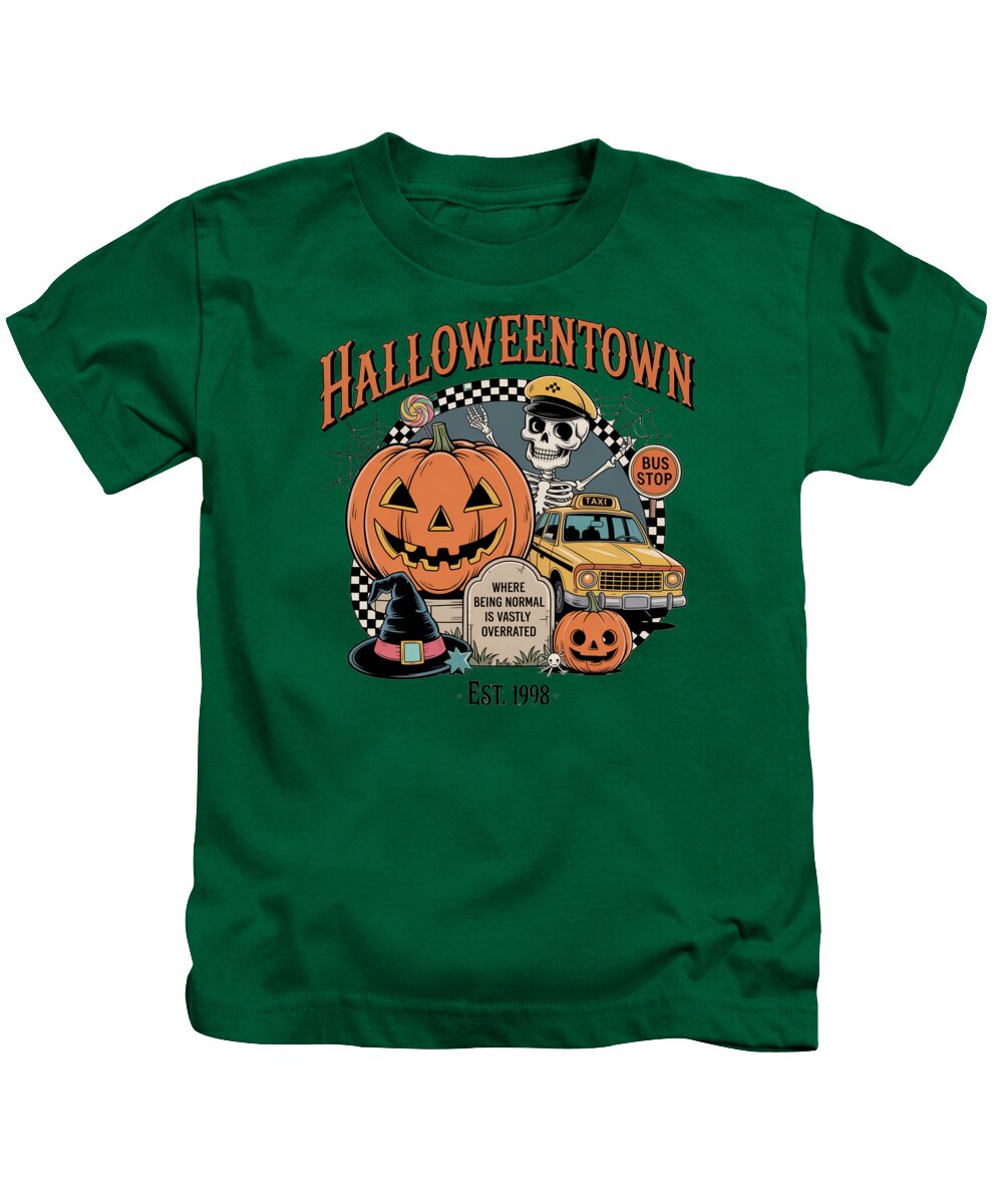 Halloween Town Taxi Stop - Kids T-Shirt