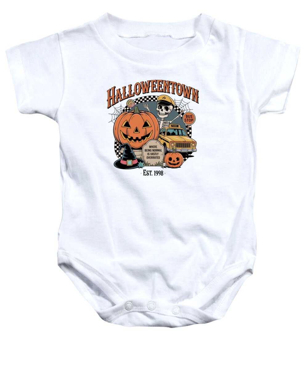 Halloween Town Taxi Stop - Baby Onesie
