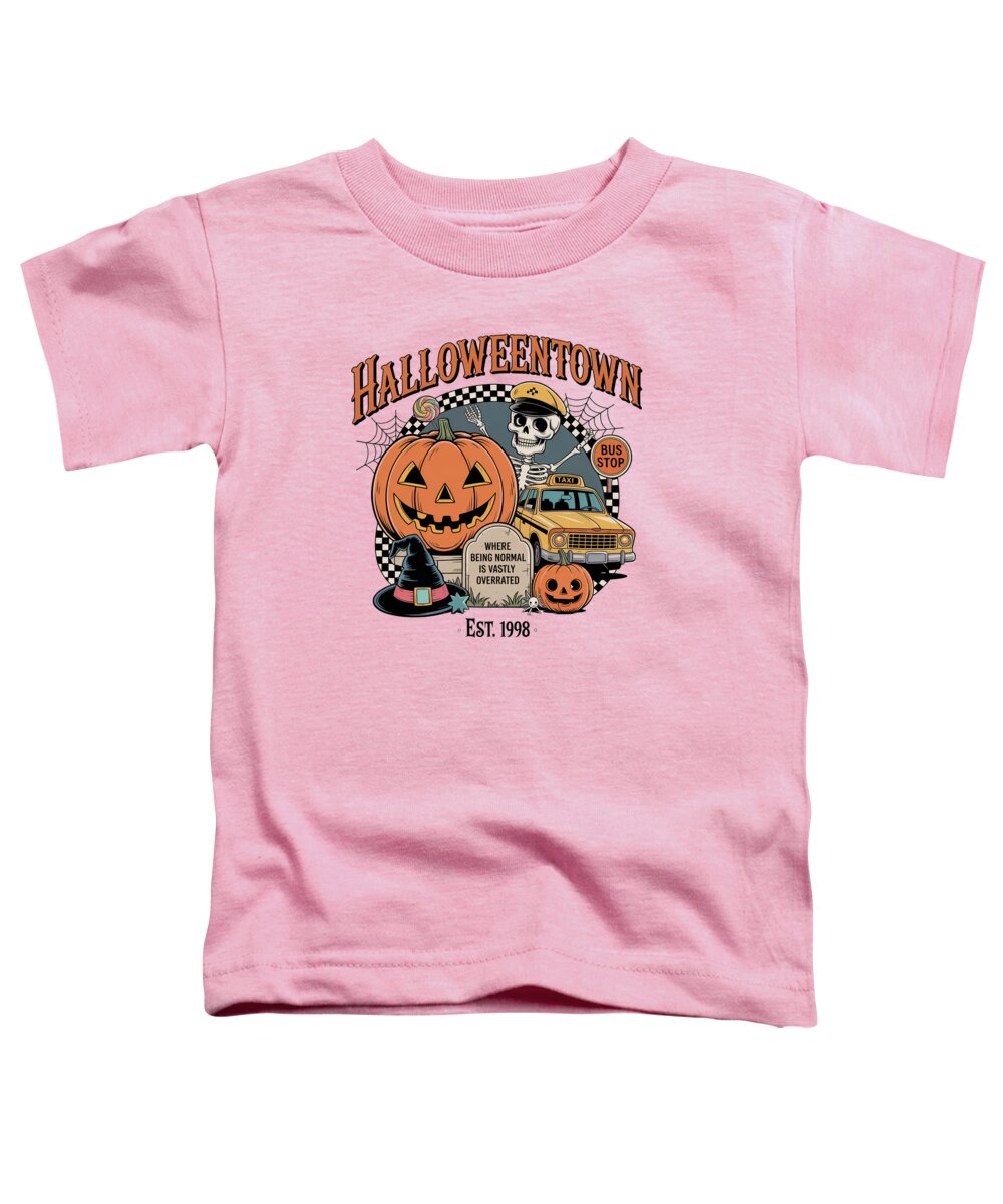 Halloween Town Taxi Stop - Toddler T-Shirt