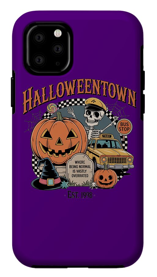 Halloween Town Taxi Stop - Phone Case