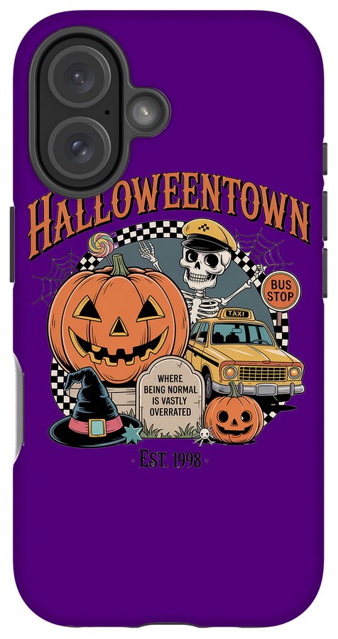 Halloween Town Taxi Stop - Phone Case