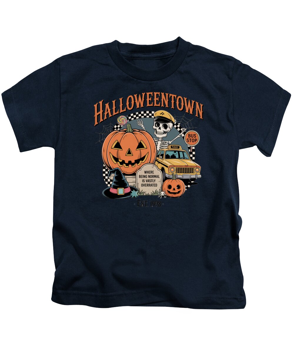 Halloween Town Taxi Stop - Kids T-Shirt
