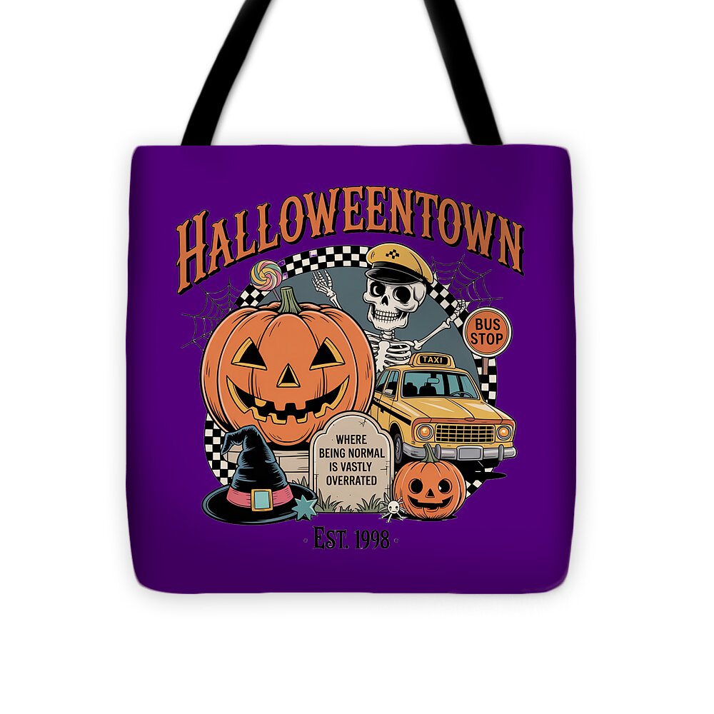Halloween Town Taxi Stop - Tote Bag