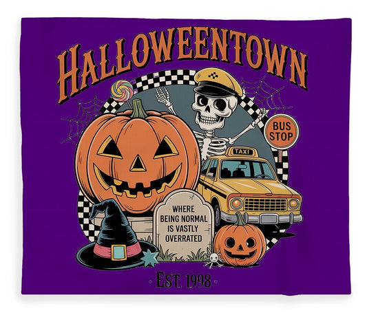 Halloween Town Taxi Stop - Blanket