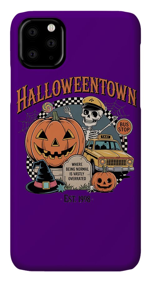 Halloween Town Taxi Stop - Phone Case