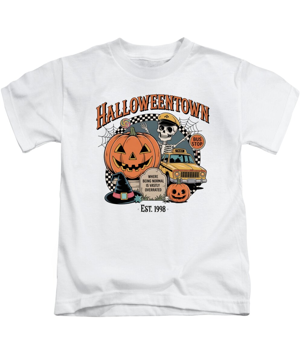Halloween Town Taxi Stop - Kids T-Shirt