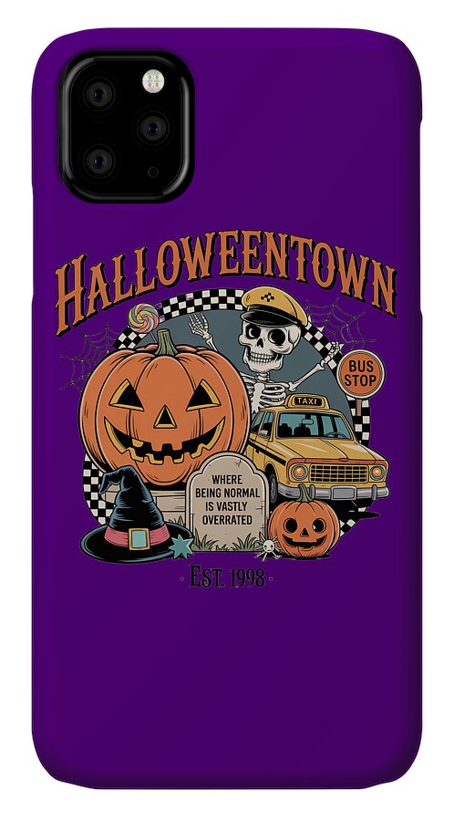 Halloween Town Taxi Stop - Phone Case
