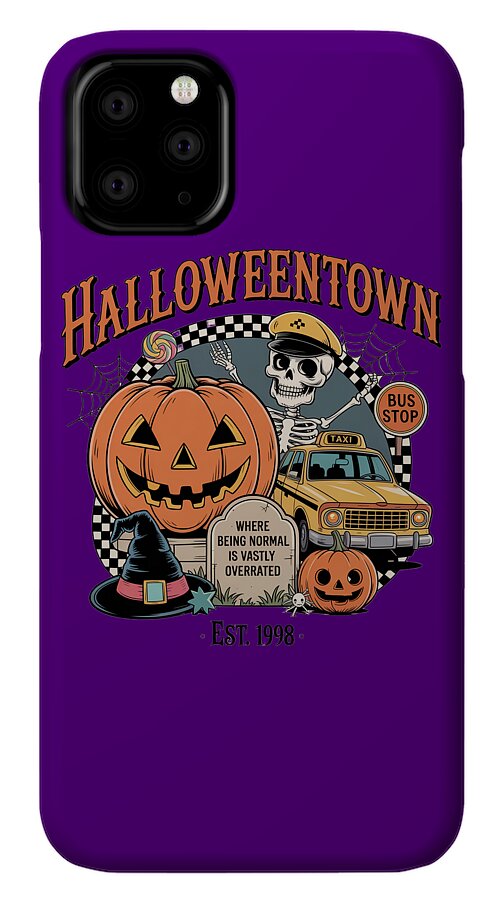Halloween Town Taxi Stop - Phone Case