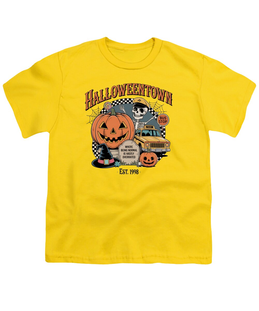 Halloween Town Taxi Stop - Youth T-Shirt