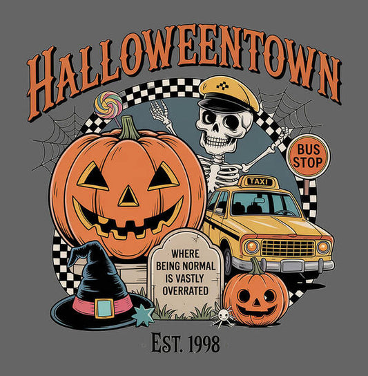 Halloween Town Taxi Stop - Art Print