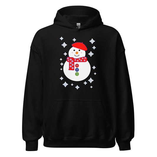 Happy Snowman Hoodie Black / S