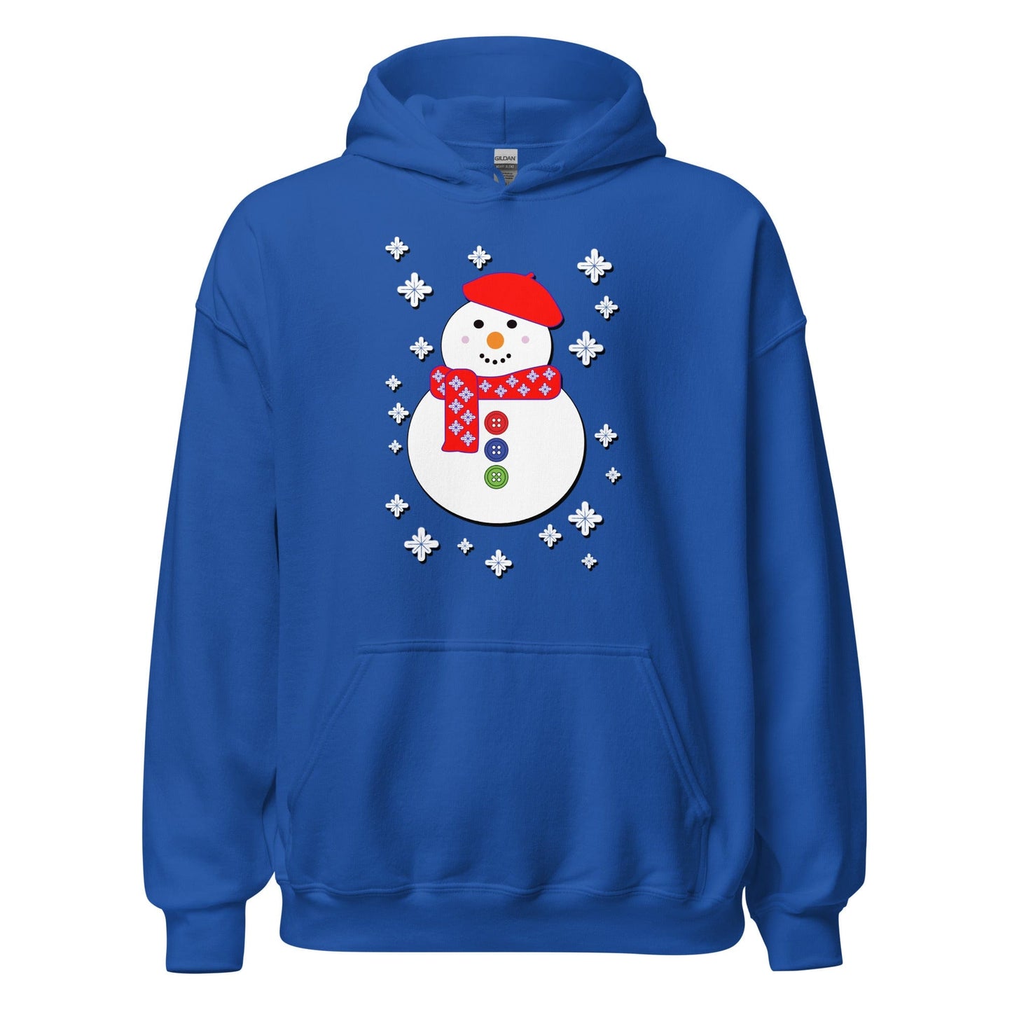 Happy Snowman Hoodie Royal / S